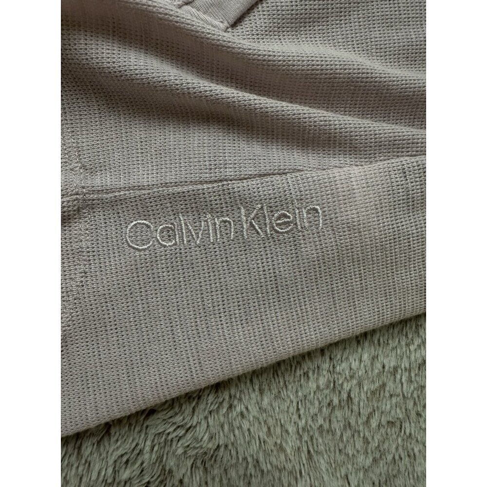 Calvin Klein Hoodie Womens Medium Brown Knit Performance Ruched Sleeve Full Zip - Picture 11 of 16